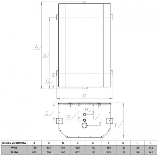 Zbiornik buforowy wiszący W60L -zdjęcie numer 3
