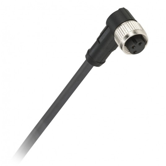 Złącze M8 żeńskie 3 PIN kątowe 90° z przewodem 1m -zdjęcie numer 1