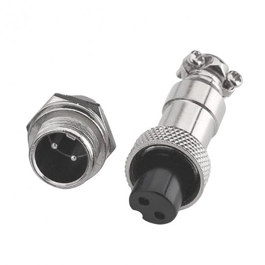 Złącze przemysł. skręcane C091 GX16-2pin -zdjęcie numer 1