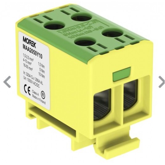 Złącze szynowe TH35 dwuwej. OTL50-2 1,5-50mm2 żo -zdjęcie numer 1