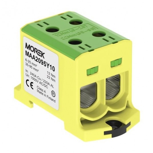 Złącze szynowe TH35 OTL95-2 6-95mm2 1000V żółte -zdjęcie numer 1