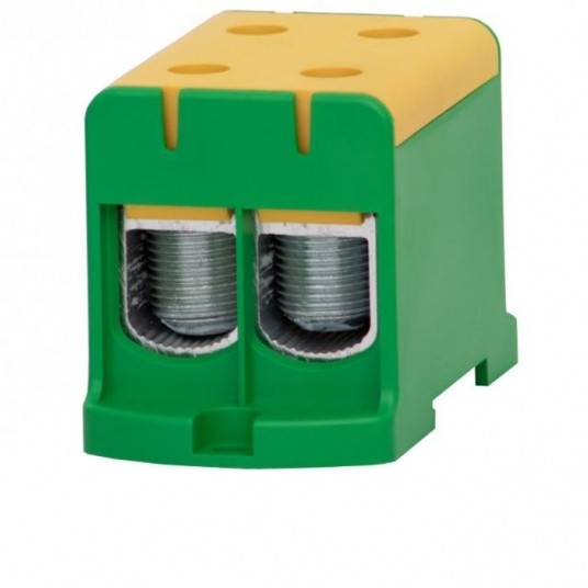 Złączka LZ 2x150/2x150mm2 żółt/ziel. na szynę TH35 -zdjęcie numer 1