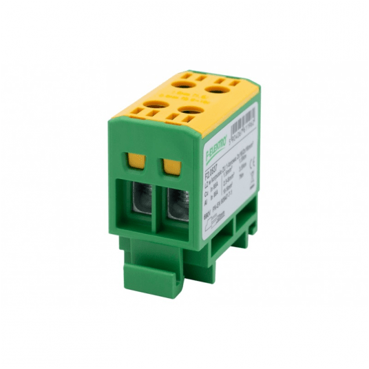 Złączka LZ 2x16/2x16mm2 żółto-ziel. na szynę TH35 -zdjęcie numer 1