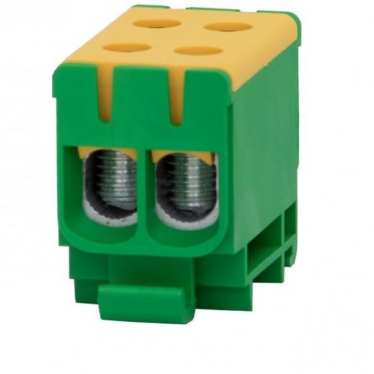 Złączka LZ 2x50/2x50mm2 żółto-zielon na szynę TH35 -zdjęcie numer 1