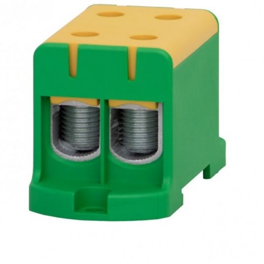 Złączka LZ 2x95/2x95mm2 żółto-zielon na szynę TH35 -zdjęcie numer 1