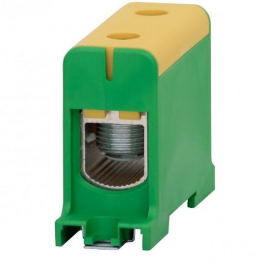 Złączka LZ 35mm2-150mm2 żółto/ziel. na szynę TH35 -zdjęcie numer 1