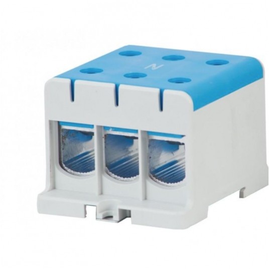 Złączka LZ 3x150/3x150mm2 niebieska na szynę TH35 -zdjęcie numer 1