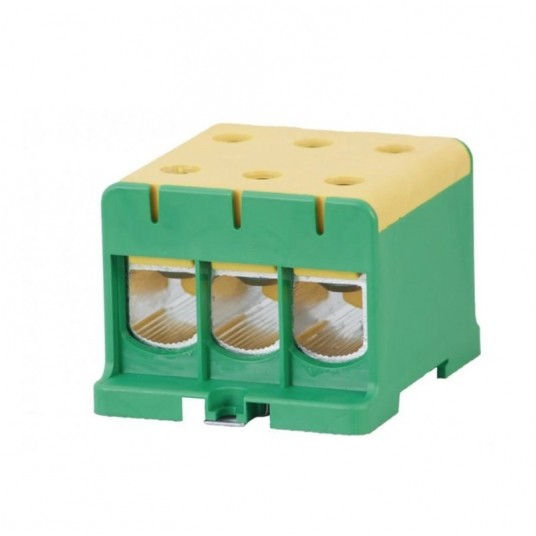 Złączka LZ 3x150/3x150mm2 żółt/ziel na szynę TH35 -zdjęcie numer 1