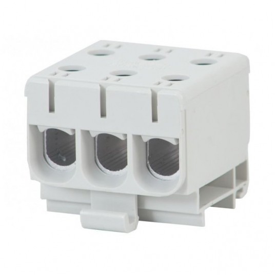 Złączka LZ 3x50/3x50mm2 szara na szynę TH35 -zdjęcie numer 1