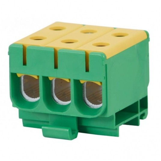Złączka LZ 3x50/3x50mm2 żółto-ziel na szynę TH35 -zdjęcie numer 1