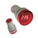 Kontrolka LED 220V czerwona 22mm z miernikiem nap. -zdjęcie numer 1
