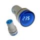 Kontrolka LED 220V niebieska 22mm z miernikiem nap -zdjęcie numer 1