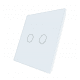 Wyłącznik światła dotykowy podwójny szklany biały -zdjęcie numer 1