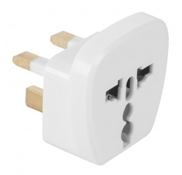 Adapter podróżny AC wt. Anglia - gn. Polska biały