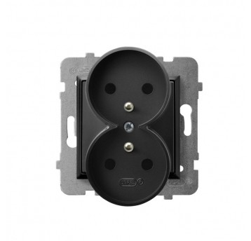 ARIA Gniazdo podwójne z/u czarny metalik