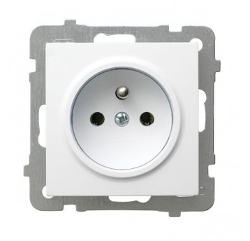 AS Gniazdo pojedncze z/u biały OSPEL