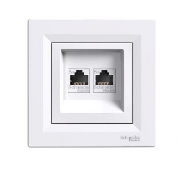 ASFORA Gniazdo komputerowe podw.2xRJ45 kat.5e biał