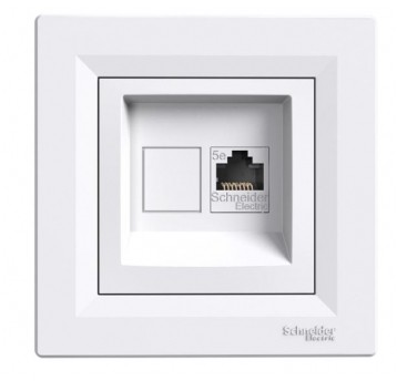 ASFORA Gniazdo komputerowe poj. RJ45 kat.5e biał