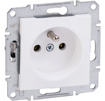 ASFORA Gniazdo sieciowe poj. 2P+Z BIAŁE bez ramki