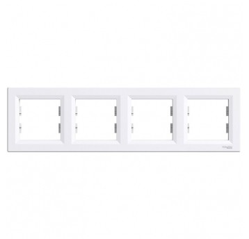 ASFORA Ramka 4-krotna pozioma BIAŁA