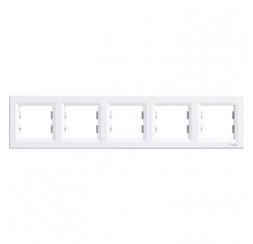 ASFORA Ramka 5-krotna pozioma BIAŁA