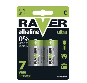 Bateria alkaliczna LR14/C RAVER ( 2 szt.)