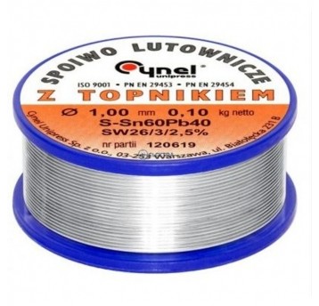 Cyna 100g 1mm PS LC60-SW26 spoiwo SN60PB40 CYNEL