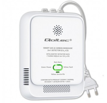 Czujnik gazu i czadu - tlenku węgla Qoltec