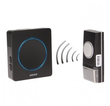 Dzwonek OPERA DC bateryjny czarny IP44 100m