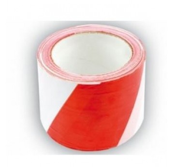 Folia ostrzegawcza biało-czerwona dwustronna 100m