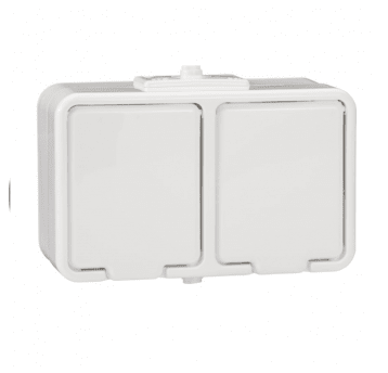 Gniazdo elektryczne podw. CEDAR 2x2P+Z białe