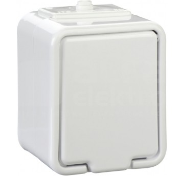 Gniazdo elektryczne pojed. CEDAR 2P+Z białe/czarne