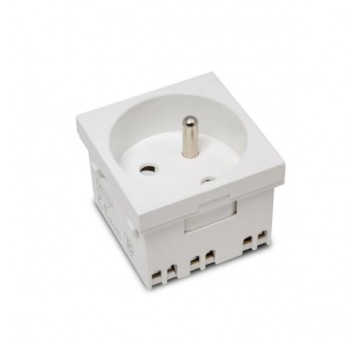 Gniazdo modułowe 230V z uziemieniem 1-krotne 45x45