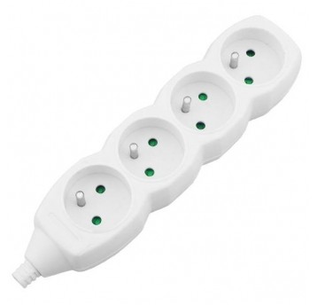Gniazdo przedłużacza 4 gn.z uziem. 16A 230V białe