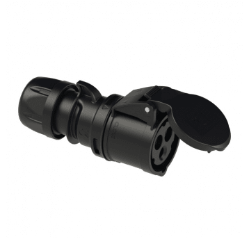 Gniazdo przem. przenośne 16A 3P czarne IP67