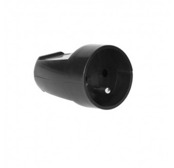 Gniazdo przenośne pojedyńcze 2P+Z czarne S-131