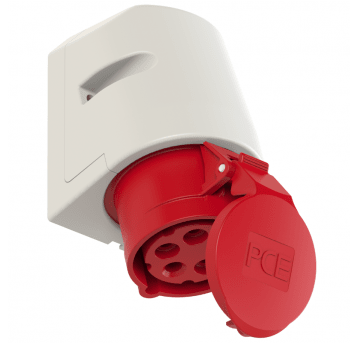 Gniazdo siłowe stałe 16A 5P 400V IP44 czerwone PCE