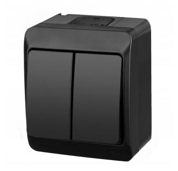 HERMES Łącznik natynkowy świecznikowy czarny podw.