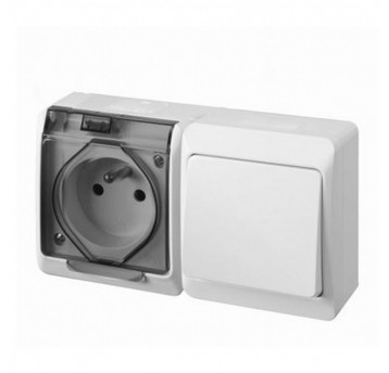 HERMES Łącznik schodowy+ gniazdo z/u GNT 0327-11