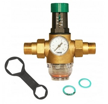 HYD Reduktor ciśnienia wody 1" Herz z manometrem