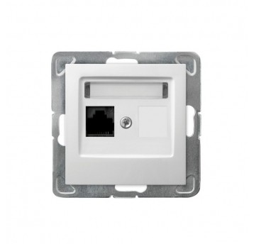 IMPRESJA Gniazdo komputerowe poj.RJ45 kat.5e biała