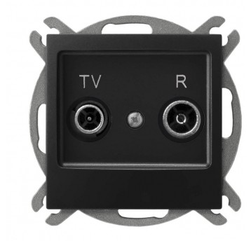 IMPRESJA Gniazdo RTV końc. cz. metalik GPA-YK/m/33