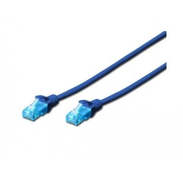 Kabel LAN kat5e 1m osłonka Patchcord niebieski