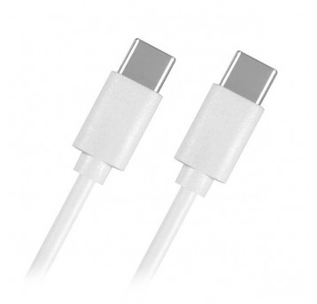 Kabel USB-C - USB-C biały/szary 1m 5A Power 100W
