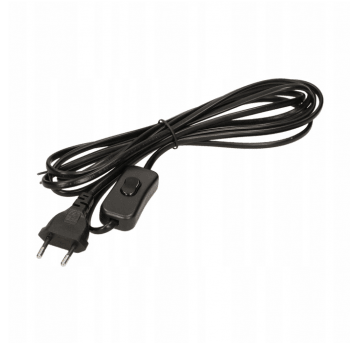 Kabel zasilający z wyłącznikiem, wtyczką 3mb czarn