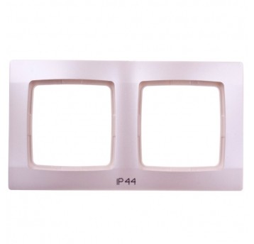 KARO Ramka podwójna ecru perłowy