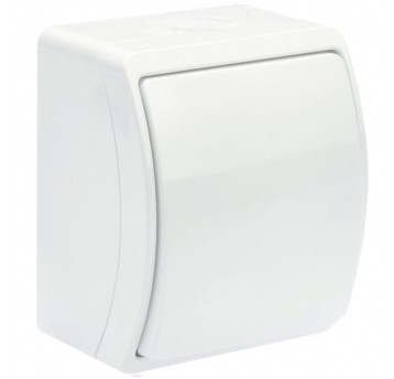 KOALA Łącznik jednobiegunowy IP44 biały n/t