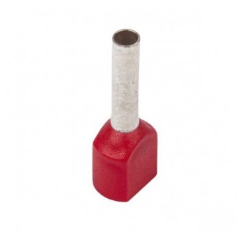 Końcówka tulejkowa izolowana HI 2x1/8 DIN czerw.
