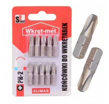 Końcówki do wkrętarki magnetyczne PH 3x25 10 szt