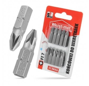 Końcówki do wkrętarki magnetyczne PZ 2x25 10 szt